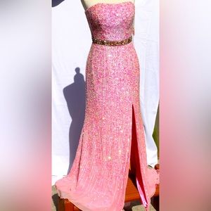 Sherri Hill pink full beaded gown Exclusive!